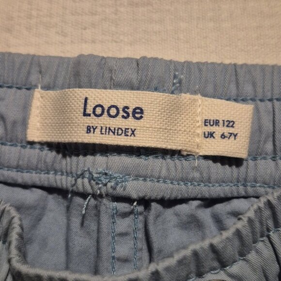 Lindex girls or boys size 6-7 light blue pull on pants with pockets & drawstring - Picture 5 of 6